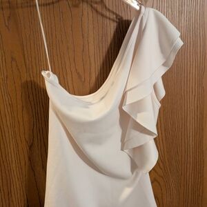 Express Cream One-Shoulder Blouse
